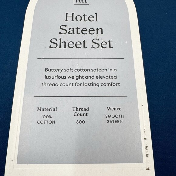 NEW 6pc 800 Thread Count Hotel Sateen Solid Sheet Set - Threshold Graphite Blue - Picture 5 of 13